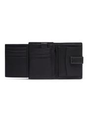 Black large men's leather wallet PORMS-0701-99(Z26) - product view from above, on white background.