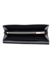 Black small women's wallet PORES-1017-9I(Z26), product view inside on white background.