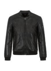 Men's leather jacket with stand-up collar KURMS-0291-1315(W23)-04