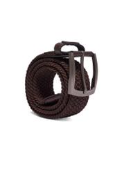 Brown braided men's belt PASMT-0004-1H(Z26), diagonal view of the product on a white background.