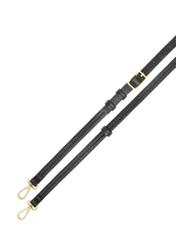 Black leather shopper bag TORES-1272-9I(W26), view of the product strap on a white background.