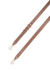Light brown leather shoulder bag TORES-1418-1K(Z26), view of the product strap on a white background.