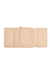 Beige leather women's wallet PORES-0802R-81(Z25), product view from the inside on a white background.