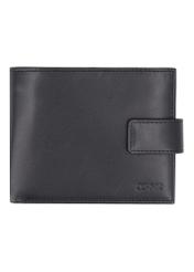 Black men's leather wallet PORMS-0717-99(Z26) - front product view, on white background.