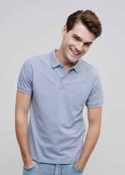 Men's blue polo shirt POLMT-0070-60(W24)-01