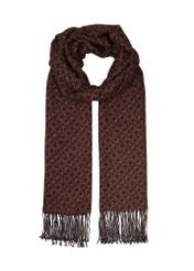 Women's double-sided scarf with monogram SZADT-0235-1I(Z26) - front product view, on a white background.