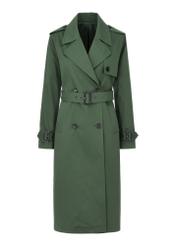 Women's green coat with belt KURDT-0512-54(W24)-06