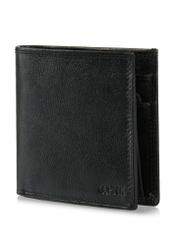 Unbuttoned black leather men's wallet PORMS-0551-99(W24)-03