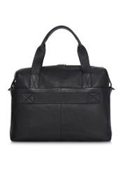 Black leather men's travel bag TORMS-0421-99(W24)-03