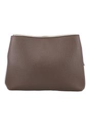Women's handbag made of imitation leather in cool beige color TOREC-1261-1K(Z26), product view from the back on a white background.