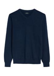Navy blue men's sweater with logo SWEMT-0159A-68(Z25), front product view on white background.