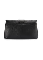 Women's leather handbag in black color TORES-1220-9I(W26) - product view from the back, on a white background.