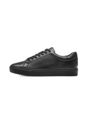 Black leather sports shoes BUTYM-0503A-99(W26), side view of the product on a white background.