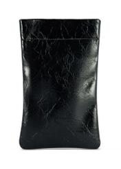 Black glossy pouch TOREC-1114-99(Z25), product view from the back on a white background.