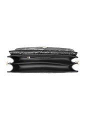 Black women's shoulder bag TOREC-1081-98(Z25), visible interior of the product, photo on a white background.