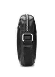 Black leather men's bag TORMS-0505-99(W26), side product view on white background.