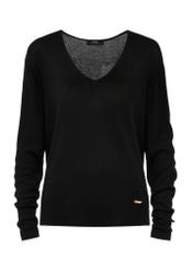 Woolen black women's sweater SWEDT-0224-99(Z24)-01