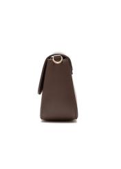 Chocolate women's messenger bag TOREC-0930B-89(Z25), side view of the product on a white background.