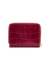 Pink croco women's wallet PORES-0888B-31(Z25), product view from the back on a white background.