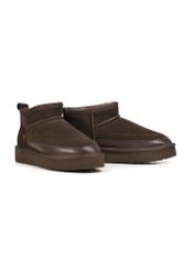 Brown women's snow boots BUTYD-1220-89(Z25) - diagonal view of the product on a white background.