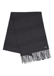 Men's scarf with a small check pattern SZAMT-0091-9B(Z26), front view of the folded product on a white background.