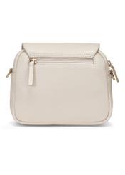 Cream leather women's messenger bag TORES-0958E-0B(W26), product view from the back on a white background.