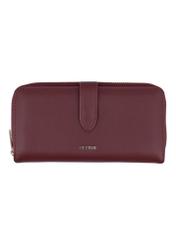 Burgundy large women's wallet POREC-0444-4D(Z26) - front product view, on white background.