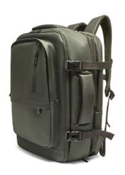 Large khaki travel backpack PLCMN-0018-8D(Z26) - diagonal product view, on a white background.