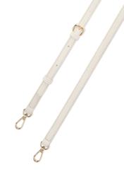 Cream women's handbag with monogram TOREC-1159-0B(W26), close-up view of the product detail on a white background.