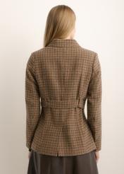 Women's houndstooth blazer ZAKDT-0054-1D(Z26), back view of the product on the model. Half of the silhouette visible.