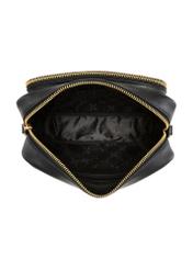 Black leather women's shoulder bag TORES-1331-99(Z26), product view inside on white background.