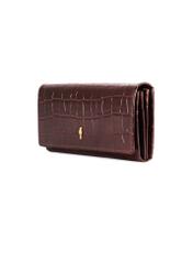 Women's leather burgundy wallet PORES-0889B-49(Z25), diagonal product view on a white background.