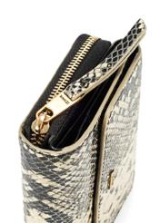 Small leather animal print wallet PORES-0949-81(W25) - close-up of detail on white background.