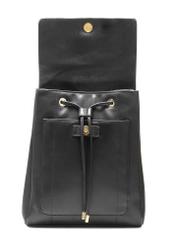 Black elegant women's backpack TOREC-1105-99(Z25), open product view on white background.