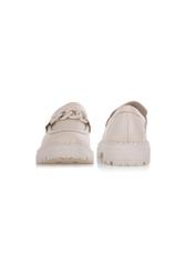 Beige leather women's moccasins BUTYD-1107-80(Z24)-04