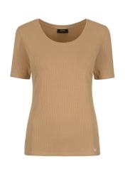 Women's brown basic t-shirt TSHDT-0114-24(Z23)-03