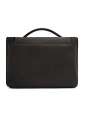 Large black men's cosmetic bag TORMN-0405-99(W26), product view from the back on a white background.