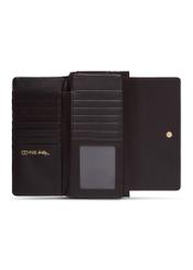 Large brown women's wallet with monogram POREC-0347A-1I(Z26), product view inside on white background.