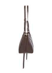 Brown women's shoulder bag TOREC-1231-1H(Z26), product view from the side on a white background.