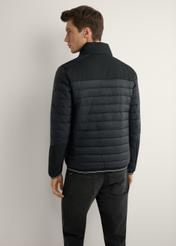 Men's black transitional jacket KURMT-0358A-99(W26) - rear view of the product on a model, against a light background. Half of the silhouette visible.