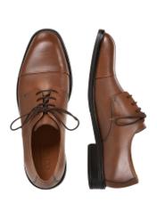 Men's leather brogues in cognac color BUTYM-0500-1F(W26), product view from above on white background.