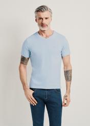 Blue basic T-shirt for men with logo TSHMT-0088-62(W24)-01