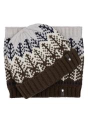 Men's winter hat and scarf set ZESTM-0008-8P(Z26), product view from the front on a white background.