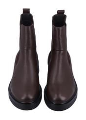 Dark brown leather men's Chelsea boots BUTYM-0462-1I(Z26), front product view on white background.