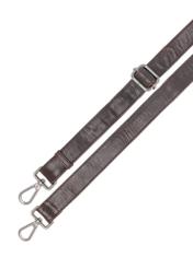 Brown men's leather waist bag TORMS-0462-89(Z25), close-up of the product's detachable strap, view on a white background.