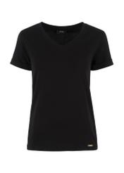 Black Women's Chest T-Shirt TSHDT-0118-99(W24)-03