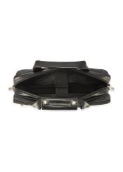 Black leather men's bag TORMS-0483-99(Z25), product view from the inside on a white background.