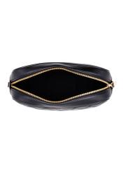 Black quilted women's handbag TOREC-1313-99(Z26), product view inside on white background.