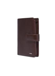 Brown men's wallet made of genuine leather PORMS-0739-1G(Z26), diagonal product view on a white background.