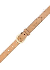 Beige leather women's belt PASDS-0303-1B(W26) - product view from above, on white background.